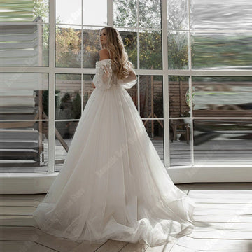 Elegant Sweetheart Collar Women Wedding Dresses Bright Tulle Bridal Gowns Mopping Length Lace Princess 2024 Vestidos De Novias