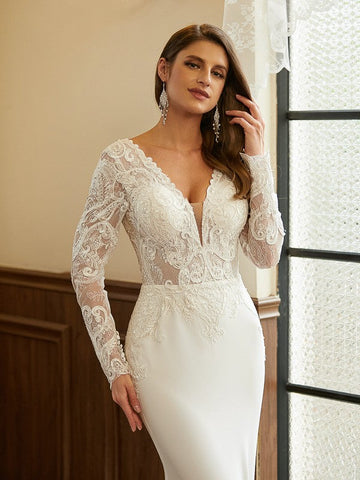 Wedding Dresses Lace Applique Sweep Train Sweetheart Neckline Bridal Gowns Corset Back Vestidos De Novia
