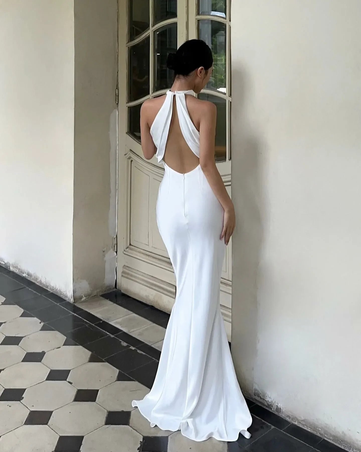Modern Mermaid Wedding Dress Trend Sexy Customized Women Sexy Bride Dress Halter Neck Elegant Bride Dress For Wedding Party