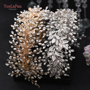 YouLaPan HP322 Golden Bridal Tiara and Crown Wedding Headband Hair Jewelry Women Hair Accesories Rhinestone Bridal Headwear