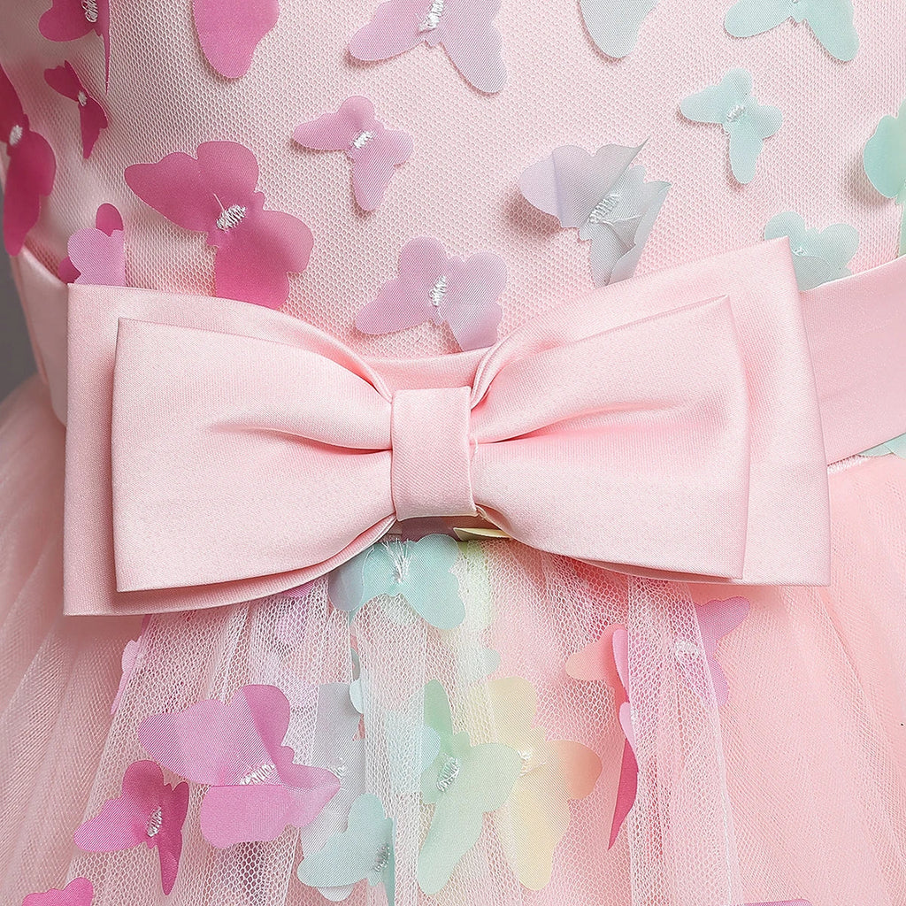 Kids Girls Princess Dress Children's Girls Layered Tulle Tutu Dress Wedding Flower Girl Bridesmaid Show Ball Gown