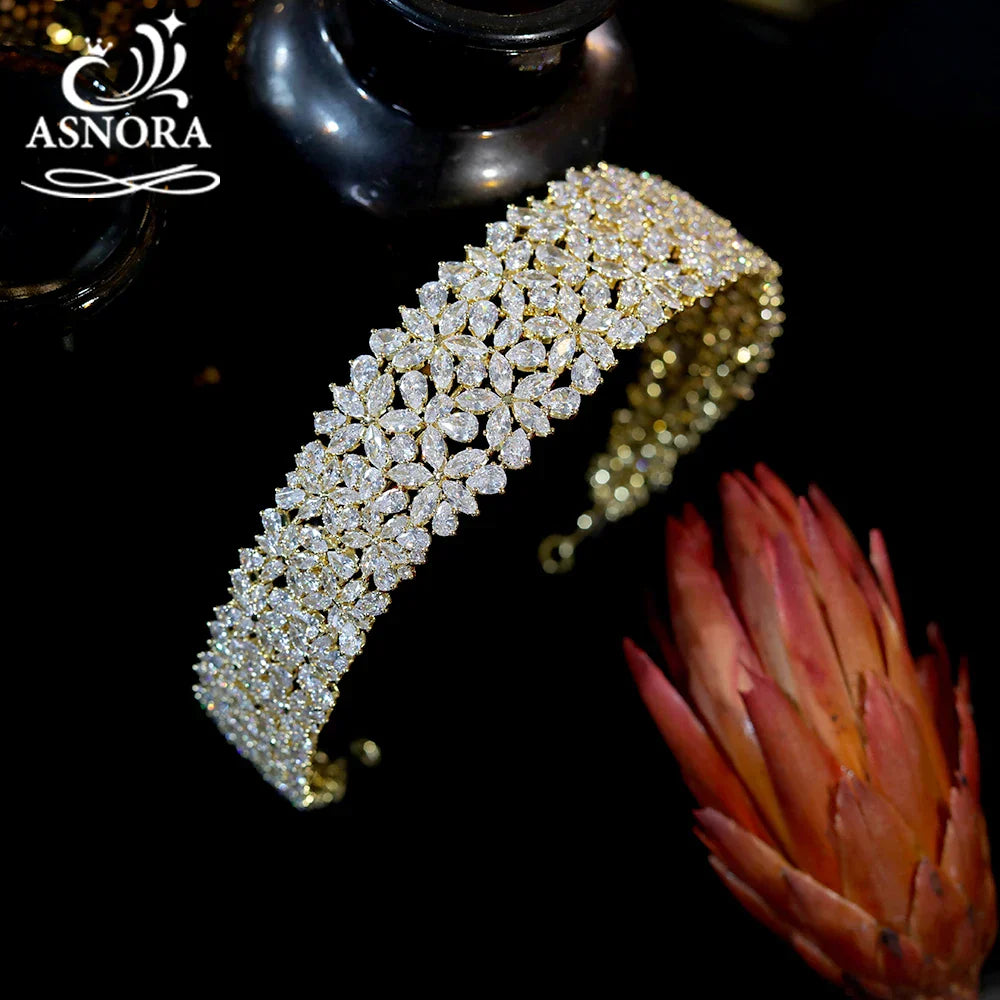 New CZ Tiaras And Crowns For Women Princess Crown Halo Headband, Ladies Tiara, Wedding Hair Accessories Bridal
