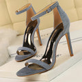 New heeled sandals stiletto sexy summer ladies high heels women shoes close-up