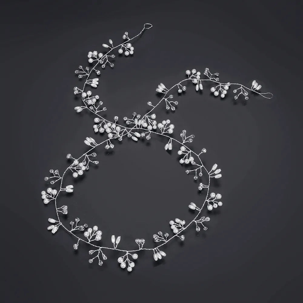 New Wedding Hair Accessories Crystal Pearl Hair Belt Wedding Bridal Hair Ornaments Hair Jewelry bride Headdress Headbands Hot