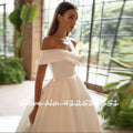 Abito Da Sposa Boat Neck Ball Gown Wedding Dress Off the Shoulder Simple Zipper Back Satin Robe Mariage - Image 3