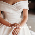 Abito Da Sposa Boat Neck Ball Gown Wedding Dress Off the Shoulder Simple Zipper Back Satin Robe Mariage - Image 4