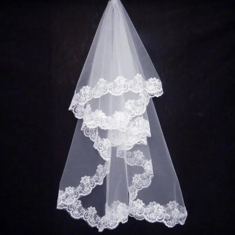 Lace Bride Wedding Veil Long White Wedding Gauze Sequins Lace White Dress For Wedding Marriage Accessories