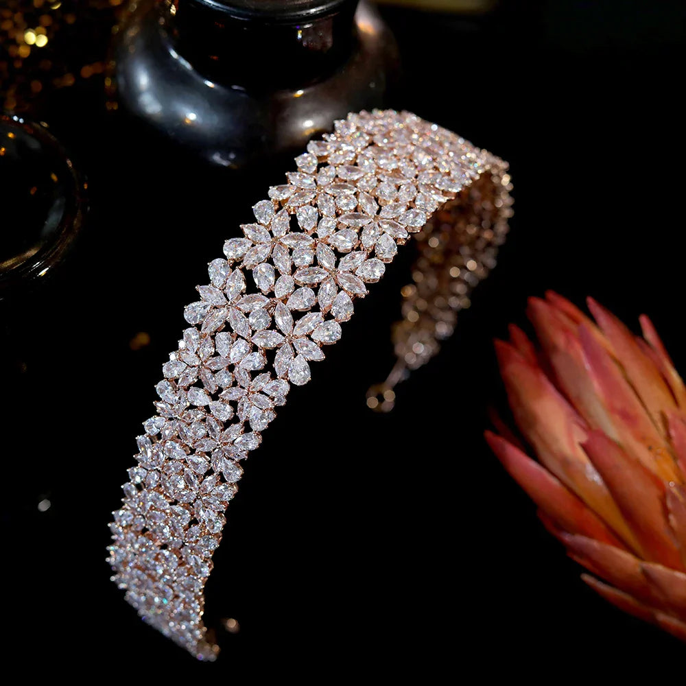 New CZ Tiaras And Crowns For Women Princess Crown Halo Headband, Ladies Tiara, Wedding Hair Accessories Bridal