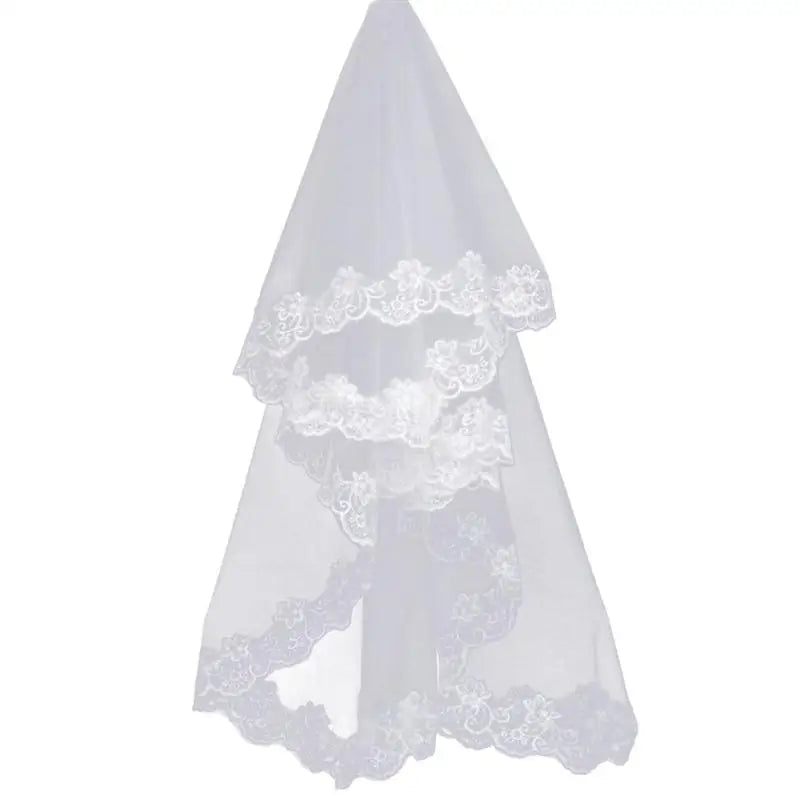 Lace Bride Wedding Veil Long White Wedding Gauze Sequins Lace White Dress For Wedding Marriage Accessories