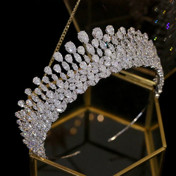 New Bride Tiara Crystal Headdress Wedding Hair Accessories Full Zircon Crowns Headband Wedding Jewelry Crowns For Women