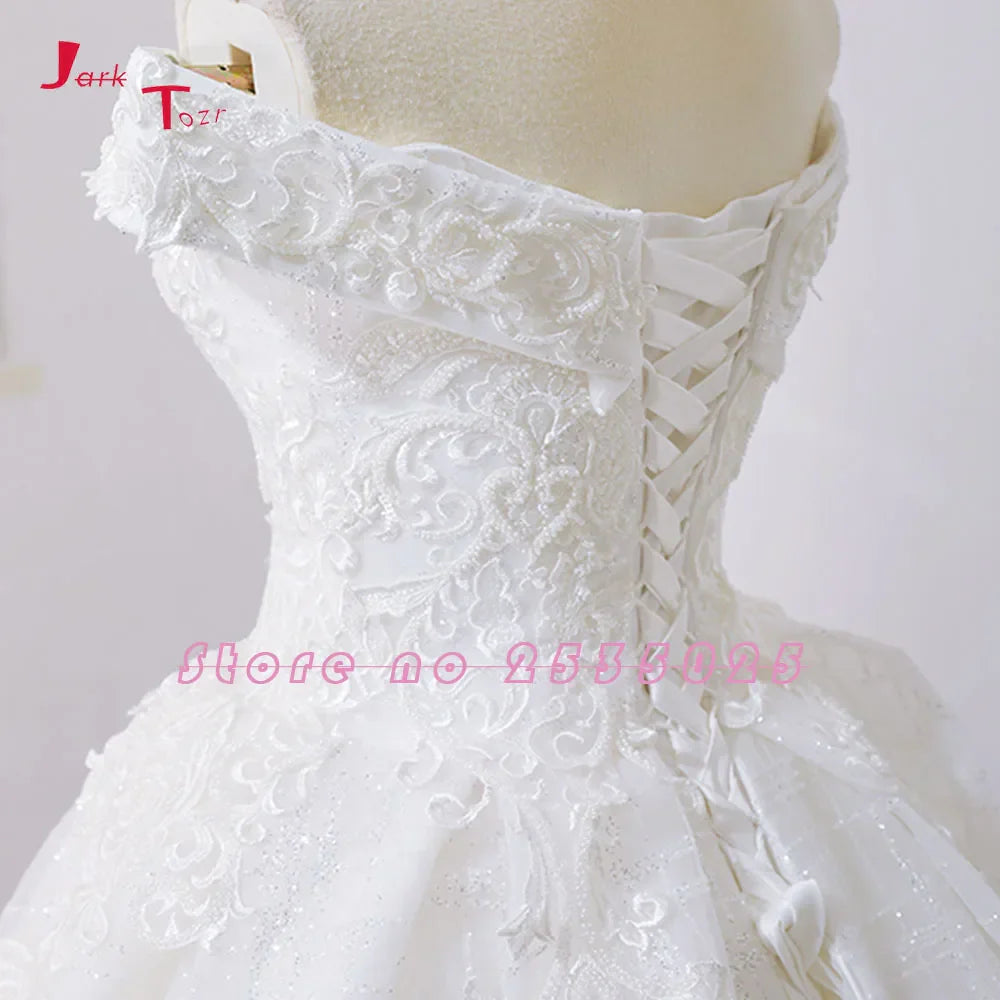 Off The Shoulder Short Sleeve Gorgeous Princess Ball Gown Wedding Dresses Vestidos De Noiva Princesa