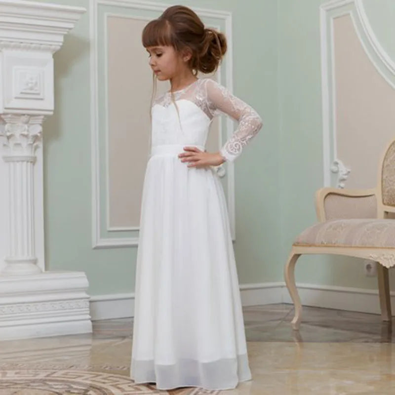 Mother and Daughter Wedding Dresses  Princess Two Piece Floor Length Lace Long Sleeve Bride Dress Wedding Gowns