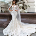 Lace mermaid tulle shawl bridal gown size chart color variants
