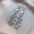 Luxury AAA Zircon Bridal Earrings Cubic Zirconia Wedding - close-up