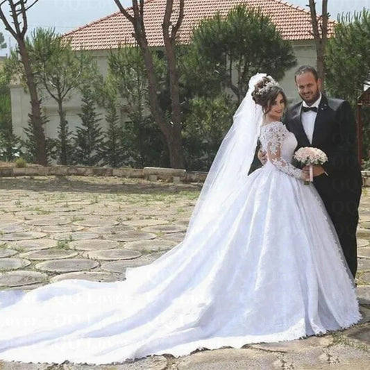 New African Mermaid Wedding Dress 2025 Customized Sheer Train Saudi Arabia Bridal Gown Wedding Gowns