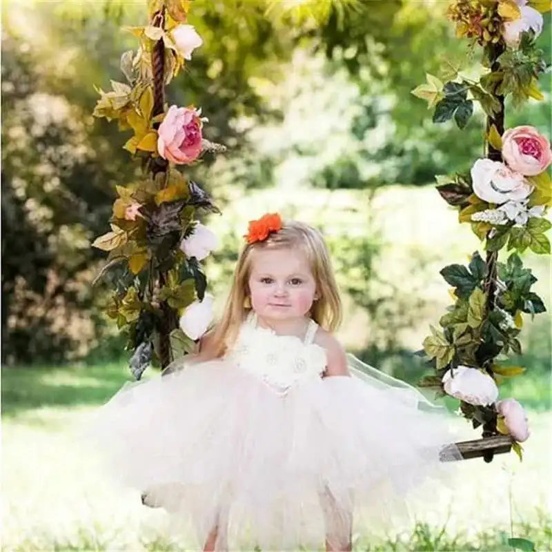 Shabby Flower with Pearls Rhinestone Flower Girl Tutu Dress Tulle Girls Wedding Party Dress Kids Girls Ball Gown Tulle Dresses