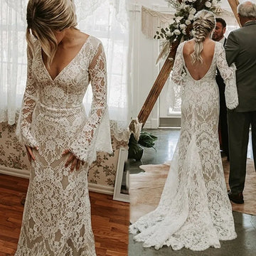 Vintage lace mermaid beach flare sleeves open back boho size chart