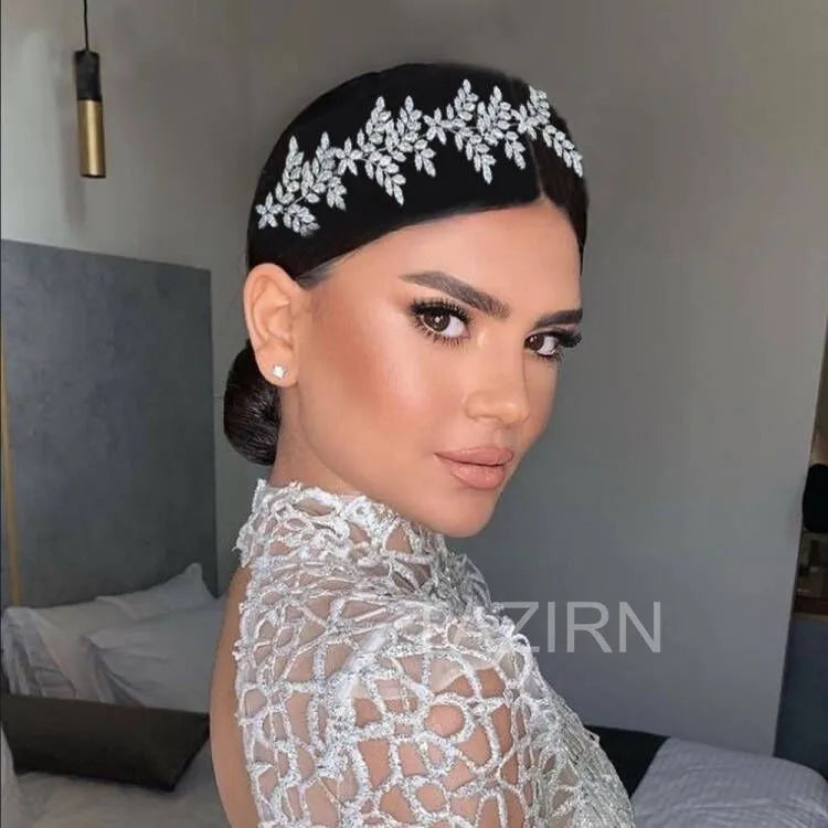 Newest Cubic Zirconia Soft Headband Wedding Bridal Jewelry Sweet 16 CZ Hair Accessories Birthday Party Headwear Gifts for Women