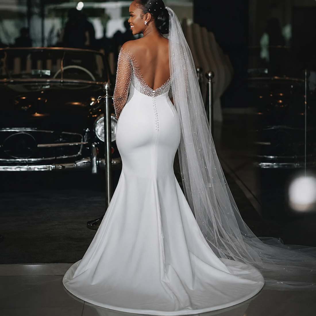 The Shoulder Sweetheart Sequin Mermaid Formal Evening Wedding Dresses Backless Tulle Bridal Gowns For Women - Image 1