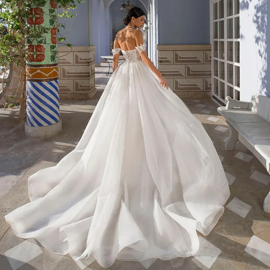 Luxury Mermaid Wedding dress Removable Train new sexy lower shoulder lace applique wedding dress 2 in 1 bridal dress