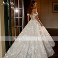 Luxury Sweetheart Neck Zipper Shine A-Line Wedding Dress 2024 Delicate Beading Appliques Off the Shoulder Princess Bridal Gown