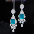 Vintage AAA Zircon Bridal Earrings CZ Cubic Zirconia - close-up