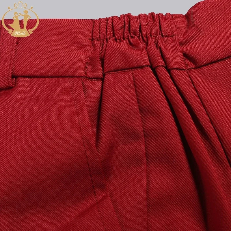 Nimble Spring Autumn Formal Suits for Boys Kids Wedding Blazer 3Pcs/Set Children Wholesale Clothing 3 Colors Red Black and Blue