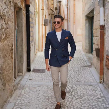 Slim fit 2 piece men suit jacket pants groom wedding tuxedo prom party