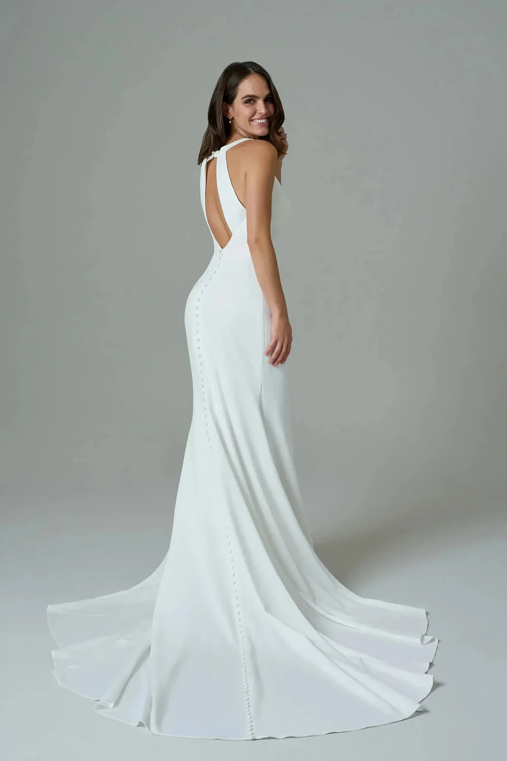Luxurious Mermaid Wedding Dresses Backless Buttons Bridal Dresses Vestido De Noche Women Bride Wedding Gown Customized
