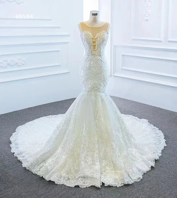 Mermaid Wedding Dresses With Deachable Cape Of Sleeveless Deep V Neck