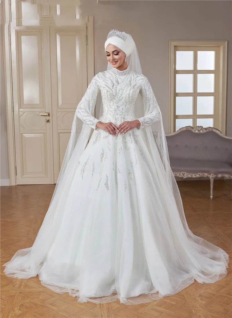 Muslim high neck dress - front