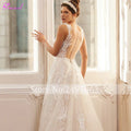 Gorgeous Appliques Sparkly A-Line Wedding Dress 2024 Luxury Beaded Sweetheart Neck Buttons Vintage Bridal Gown Customize