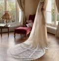Long sleeves off-shoulder boho full lace 2026 sexy classic mermaid wedding dress side view