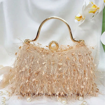 Evening Party Women Handbags Nylon Luxury Wedding Feather Female Clutch Elegant Feather Shoulder Crossbody Bag Green Bags