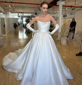 Strapless pleats bridal - back