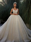 2024 Wedding Dress Shiny Sequin Glitter Tulle Bride Dresses Robe De Mariee Wedding Ball Gowns Picture Color