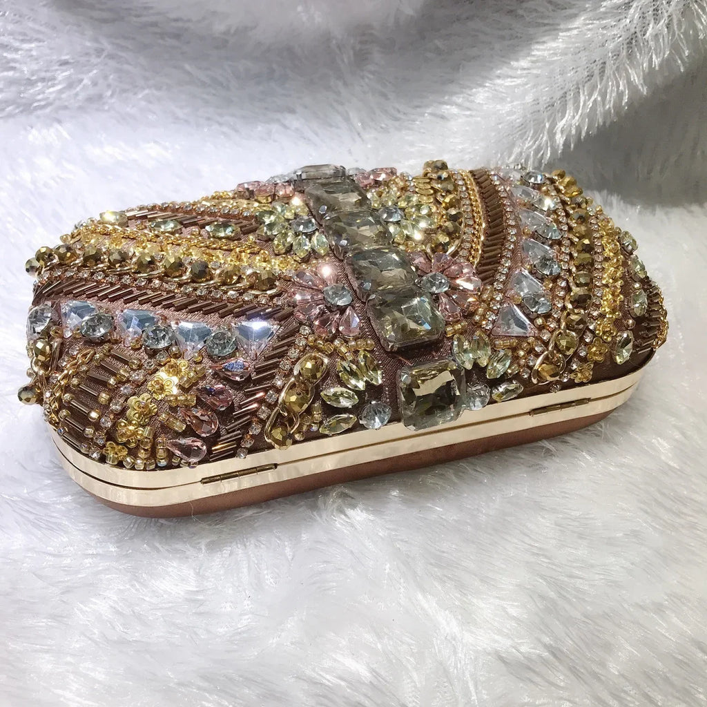 New Water Diamond Handbag Crystals Evening Clutch Bags Luxury Women Wedding Party Purse Ball Handbags Rhinestone Mini heart bag