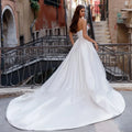 A-line satin bridal - side