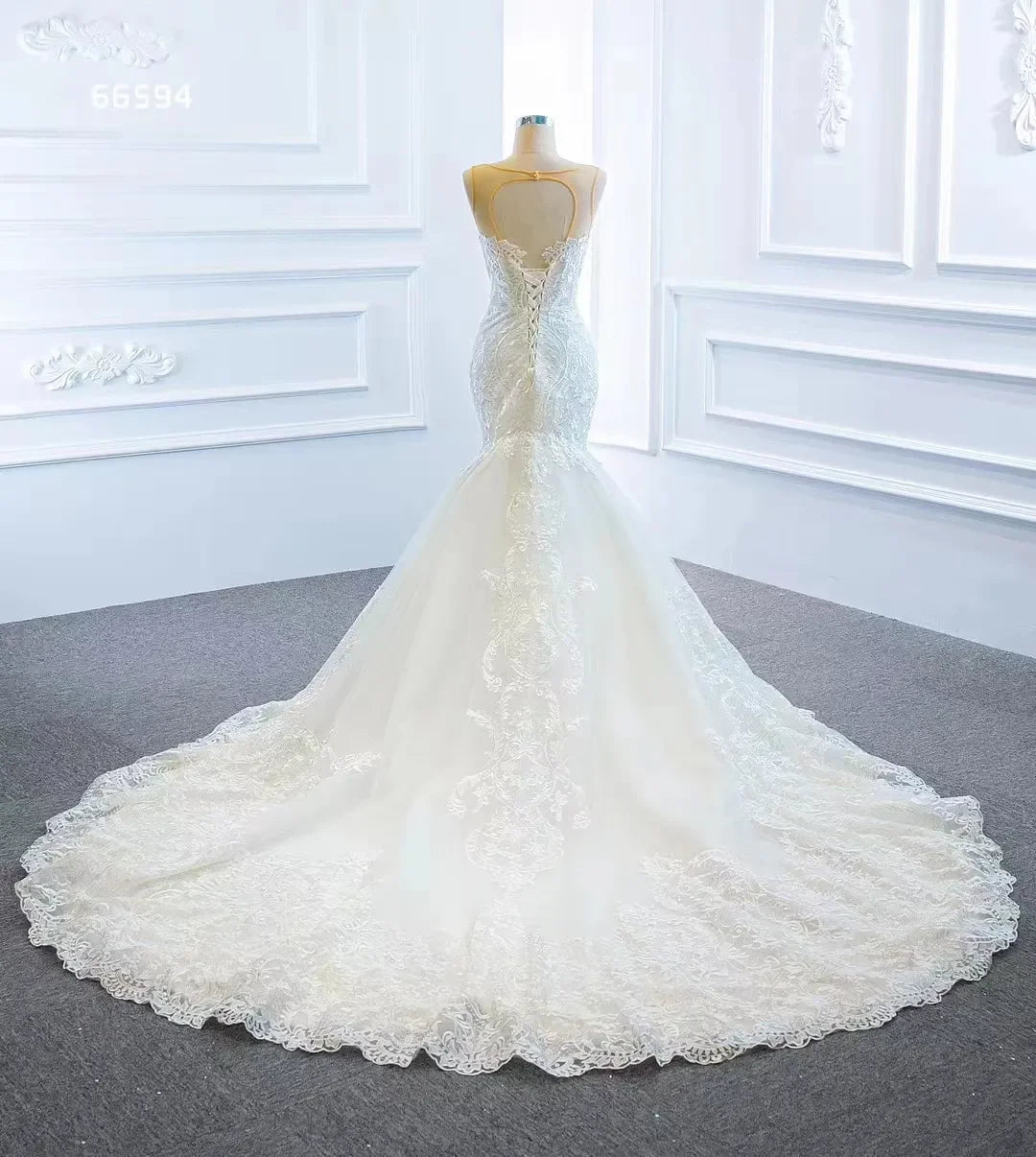 Mermaid Wedding Dresses With Deachable Cape Of Sleeveless Deep V Neck
