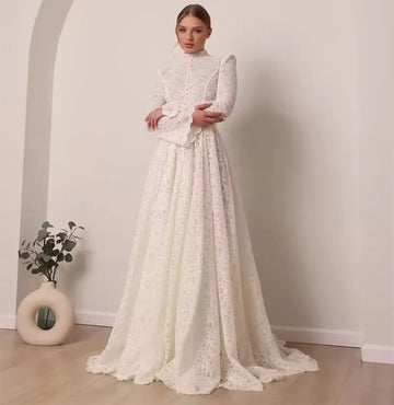 New muslim lace dress - front