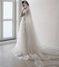 Sweep train Muslim bride - side angle