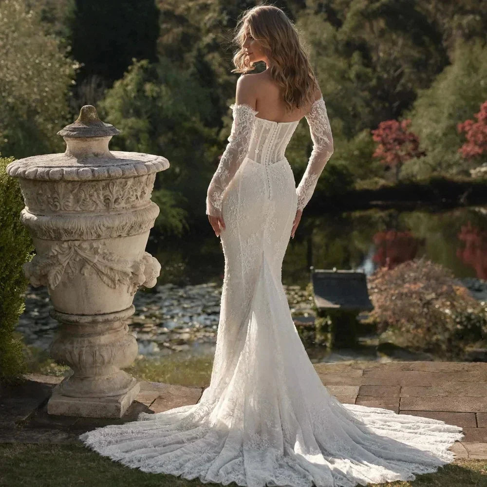 Lace embroidery bridal - side