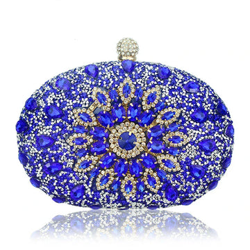 DGPEAFOWL 13Colors Multicolored Diamond Women Clutch Evening Bags Bridal Crystal Flower Handbags Purses Wedding Party Dinner Bag
