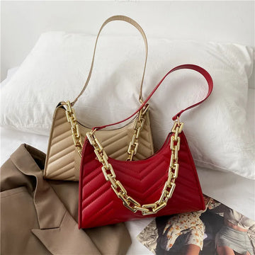 Hand-carried Women's Bag Bridal Bag Women's Fashion Korean Version Rhombus Armpit Bag Chain Handbag Shoulder Bag Satchel