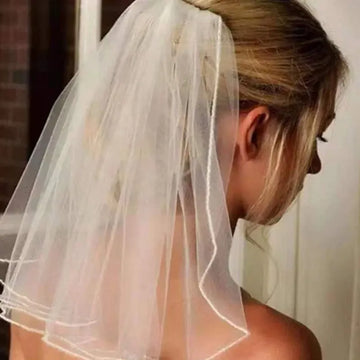 Delicate Wedding Bridal Veil with Rhinestone/ Pearl Girls Bride Veil Short Tulle Wedding Tiaras for Women Bridesmaids