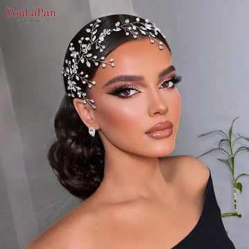 Handmade Wedding Tiara Bridal Headband Rhinestone Woman Headwear for Party Wedding Hair Accessories Headdresses HP65