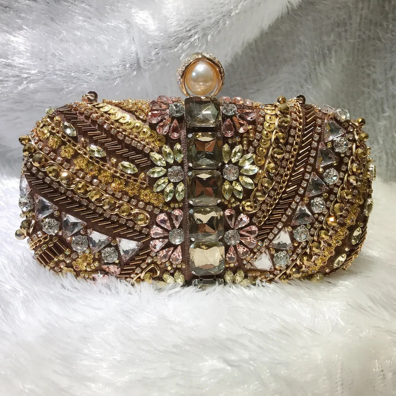New Water Diamond Handbag Crystals Evening Clutch Bags Luxury Women Wedding Party Purse Ball Handbags Rhinestone Mini heart bag