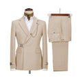 Metal clasp slim fit 2 piece new design men suit prom wedding detail