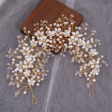 Fashion Pearl Headbands Flower Hair Combs Hairpins Clips Beads Hairbands Women Girls Bride Wedding Hair Jewelry Accessories