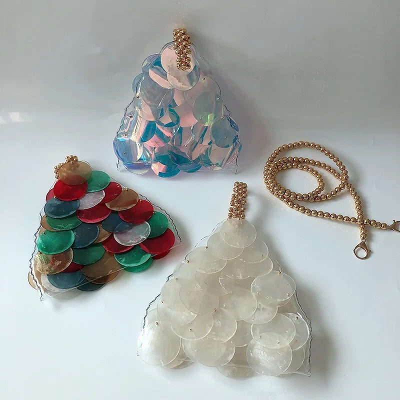 Clutch Woman Party Wedding Evening Shell Bag with Pearls Beaded Designer Luxury Handbag Straw Seashell Woven Sequin Elegant